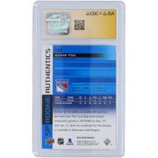 Adam Fox New York Rangers Autographed 2019-20 Upper Deck SP Blue #129 CGC Fanatics Witnessed Authenticated 9/10 Rookie Card Adam Fox New York Rangers Autographed 2019-20 Upper Deck SP Blue #129 CGC Fanatics Witnessed Authenticated 9/10 Rookie Card