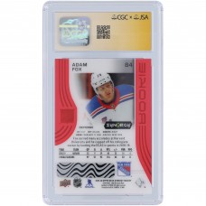 Adam Fox New York Rangers Autographed 2019-20 Upper Deck Synergy Red #84 CGC Fanatics Witnessed Authenticated 9/10 Rookie Card Adam Fox New York Rangers Autographed 2019-20 Upper Deck Synergy Red #84 CGC Fanatics Witnessed Authenticated 9/10 Rookie Card