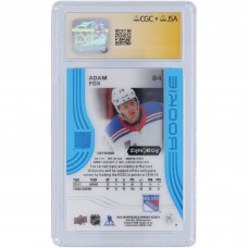 Adam Fox New York Rangers Autographed 2019-20 Upper Deck Synergy Blue #84 CGC Fanatics Witnessed Authenticated 9/10 Rookie Card Adam Fox New York Rangers Autographed 2019-20 Upper Deck Synergy Blue #84 CGC Fanatics Witnessed Authenticated 9/10 Rookie Card
