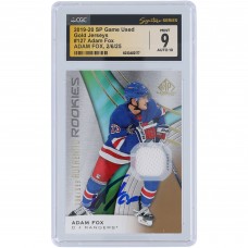 Adam Fox New York Rangers Autographed 2019-20 Upper Deck SP Game Used Gold Jersey White Relic #127 #/599 CGC Fanatics Witnessed Authenticated 9/10 Rookie Card Adam Fox New York Rangers Autographed 2019-20 Upper Deck SP Game Used Gold Jersey White Relic #127 #/599 CGC Fanatics Witnessed Authenticated 9/10 Rookie Card