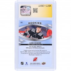 Luke Hughes New Jersey Devils Autographed 2023-24 Upper Deck MVP #242 CGC Fanatics Witnessed Authenticated 10/10 Card