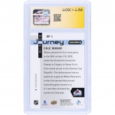 Cale Makar Colorado Avalanche Autographed 2019-20 Upper Deck Synergy Rookie Journey Away Jersey #RP-1 #/899 CGC Fanatics Witnessed Authenticated Auto 10 Rookie Card