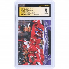Luke Hughes New Jersey Devils Autographed 2023-24 Upper Deck Series 2 Young Guns Canvas #C213 CGC Fanatics Witnessed Authenticated 9/10 Rookie Card