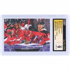 Luke Hughes New Jersey Devils Autographed 2023-24 Upper Deck Series 2 Young Guns Canvas #C213 CGC Fanatics Witnessed Authenticated 9/10 Rookie Card