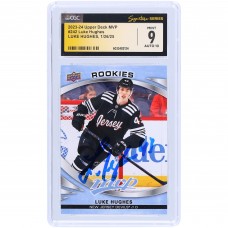 Luke Hughes New Jersey Devils Autographed 2023-24 Upper Deck MVP #242 CGC Fanatics Witnessed Authenticated 9/10 Card