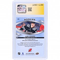 Luke Hughes New Jersey Devils Autographed 2023-24 Upper Deck MVP #242 CGC Fanatics Witnessed Authenticated 9/10 Card