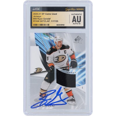 Ryan Getzlaf Anaheim Ducks Autographed 2020-21 Upper Deck SP Game Used Relic #49 CGC Fanatics Witnessed Authenticated Auto 10 Card