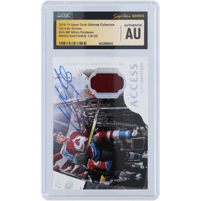 Mikko Rantanen Colorado Avalanche Autographed 2018-19 Upper Deck Ultimate Collection Ultimate Access Relic #UA-MR CGC Fanatics Witnessed Authenticated Card