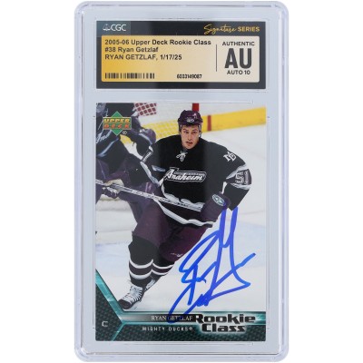 Ryan Getzlaf Anaheim Ducks Autographed 2005-06 Upper Deck Rookie Class #38 CGC Fanatics Witnessed Authenticated Auto 10 Rookie Card