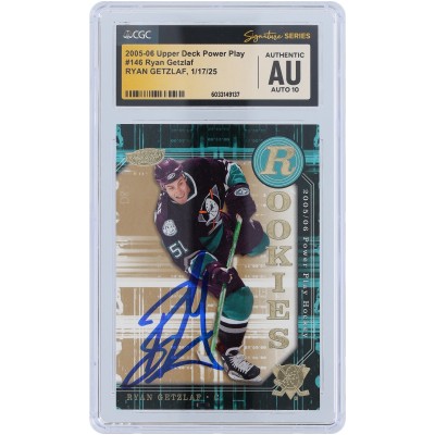 Ryan Getzlaf Anaheim Ducks Autographed 2005-06 Upper Deck Power Play Green and Gold #146 CGC Fanatics Witnessed Authenticated Auto 10 Rookie Card