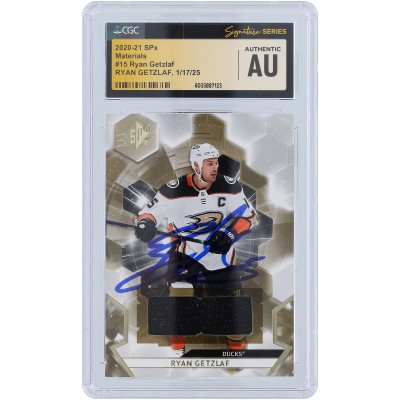 Ryan Getzlaf Anaheim Ducks Autographed 2020-21 Upper Deck SPX Relic #15 CGC Fanatics Witnessed Authenticated Card