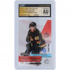 Elias Pettersson Vancouver Canucks Autographed 2020-21 Upper Deck Synergy Exceptional Young Stars #EY-24 #/749 CGC Fanatics Witnessed Authenticated Auto 10 Card
