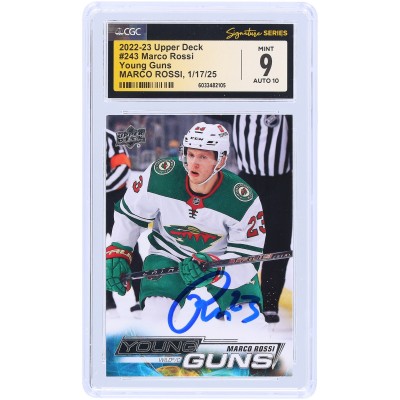 Marco Rossi Minnesota Wild Autographed 2022-23 Upper Deck Series 1 Young Guns #243 CGC Fanatics Witnessed Authenticated 9/10 Rookie Card