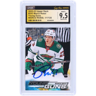 Marco Rossi Minnesota Wild Autographed 2022-23 Upper Deck Series 1 Young Guns #243 CGC Fanatics Witnessed Authenticated 9.5/10 Rookie Card