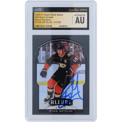 Ryan Getzlaf Anaheim Ducks Autographed 2020-21 Upper Deck Allure Black Rainbow #59 CGC Fanatics Witnessed Authenticated Card