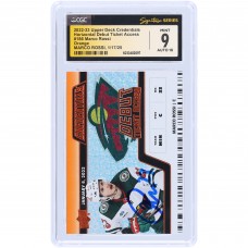 Marco Rossi Minnesota Wild Autographed 2022-23 Upper Deck Credentials Horizontal Debut Ticket Access #186 #/149 CGC Fanatics Witnessed Authenticated 9/10 Card