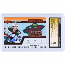 Marco Rossi Minnesota Wild Autographed 2022-23 Upper Deck Credentials Horizontal Debut Ticket Access #186 #/149 CGC Fanatics Witnessed Authenticated 9/10 Card
