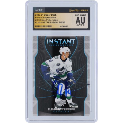 Elias Pettersson Vancouver Canucks Autographed 2020-21 Upper Deck Series 1 Instant Impressions #II-3 CGC Fanatics Witnessed Authenticated Auto 10 Card