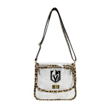 Vegas Golden Knights Logo Brands Leopard Print Trim Clear Purse Vegas Golden Knights Logo Brands Leopard Print Trim Clear Purse