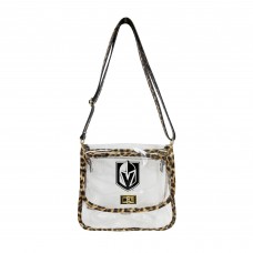 Vegas Golden Knights Logo Brands Leopard Print Trim Clear Purse