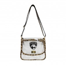 Florida Panthers Logo Brands Leopard Print Trim Clear Purse