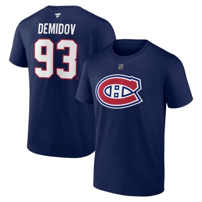 Футболка Montreal Canadiens Ivan Demidov Fanatics Navy Authentic Stack Name & Number