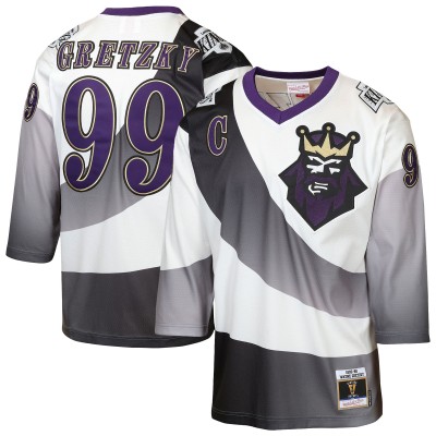 Подростковая Los Angeles Kings Wayne Gretzky Mitchell & Ness White 1995/96 Power Play Throwback Alternate Player Jersey with Captain Patch