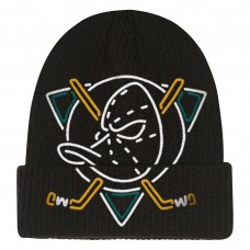 Шапка Подростковая Anaheim Ducks Mitchell & Ness Black Neon Line Lights Cuffed Knit