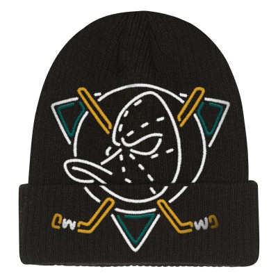 Шапка Подростковая Anaheim Ducks Mitchell & Ness Black Neon Line Lights Cuffed Knit