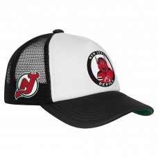 Подростковая New Jersey Devils Mitchell & Ness White Mascot Adjustable Trucker Hat