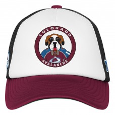 Подростковая Colorado Avalanche Mitchell & Ness White Mascot Adjustable Trucker Hat