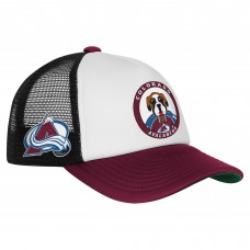 Подростковая Colorado Avalanche Mitchell & Ness White Mascot Adjustable Trucker Hat