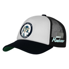 Подростковая Seattle Kraken Mitchell & Ness White Mascot Adjustable Trucker Hat