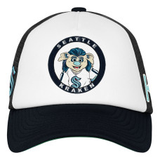 Подростковая Seattle Kraken Mitchell & Ness White Mascot Adjustable Trucker Hat