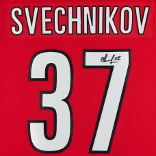 Игровая джерси Andrei Svechnikov Carolina Hurricanes Autographed Fanatics Authentic Red 25th Anniversary adidas