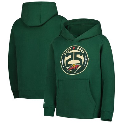Подростковая Minnesota Wild Mitchell & Ness Green 25 Year Hoodie