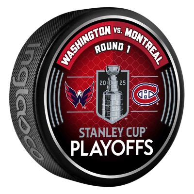 Шайба Washington Capitals vs. Montreal Canadiens Inglasco 2025 Stanley Cup Playoffs First Round Dueling Match-Up
