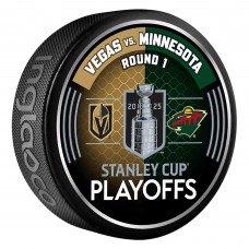 Vegas Golden Knights vs. Minnesota Wild Inglasco 2025 Stanley Cup Playoffs First Round Dueling Match-Up Hockey Puck