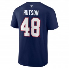 Montreal Canadiens Lane Hutson Fanatics Navy Authentic Stack Name & Number T-Shirt