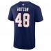 Montreal Canadiens Lane Hutson Fanatics Navy Authentic Stack Name & Number T-Shirt
