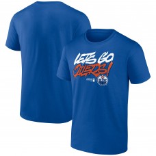 Edmonton Oilers Royal 2025 Stanley Cup Playoffs Slogan T-Shirt