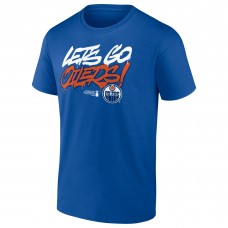 Edmonton Oilers Royal 2025 Stanley Cup Playoffs Slogan T-Shirt