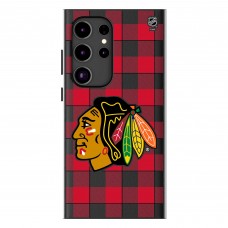 Chicago Blackhawks Keyscaper Plaid Galaxy Magnetic Bump Case