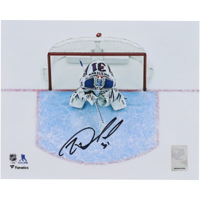 Igor Shesterkin New York Rangers Autographed Fanatics Authentic 8 x 10 White Jersey Overhead Photograph