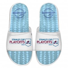 Unisex Colorado Avalanche ISlide White 2025 Stanley Cup Playoffs Ice Gel Slide Sandals