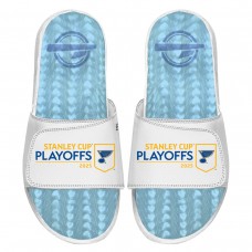 Unisex St. Louis Blues ISlide White 2025 Stanley Cup Playoffs Ice Gel Slide Sandals