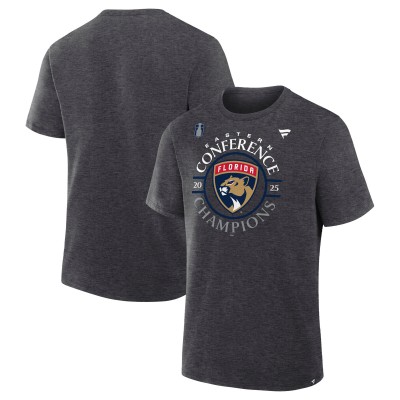 Футболка Florida Panthers Fanatics Heather Charcoal 2025 Eastern Conference Champions Locker Room