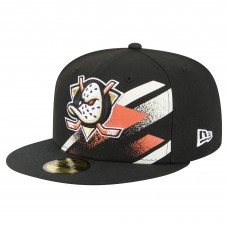 Бейсболка Anaheim Ducks New Era Black Faded Lines 59FIFTY