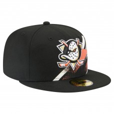 Бейсболка Anaheim Ducks New Era Black Faded Lines 59FIFTY