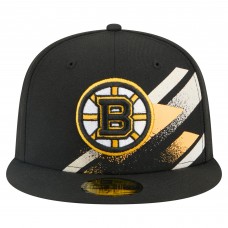 Бейсболка Boston Bruins New Era Black Faded Lines 59FIFTY